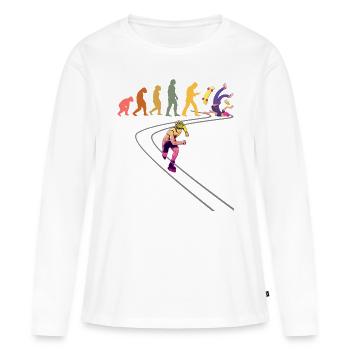 Roller skate roller roller rollers en ligne - T-shirt manches longues Premium bio Femme - blanc - Devant - Julia (174cm)