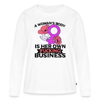 Féministe Féminisme émancipation cadeau - T-shirt manches longues Premium bio Femme - blanc - Devant - Julia (174cm)