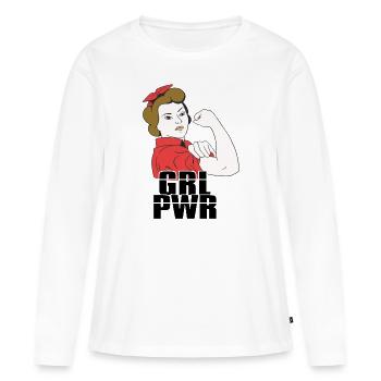 Féministe Féminisme émancipation cadeau - T-shirt manches longues Premium bio Femme - blanc - Devant - Julia (174cm)