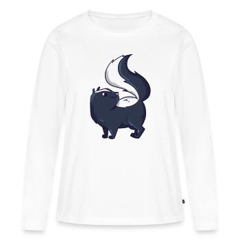 Süße Stinktier Grafik Stinkdachs Skunk Geschenk - Frauen Premium Bio Langarmshirt - Weiß - Vorne - Julia (174cm)