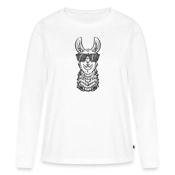 Funny llama saying about animals from South America! - Women's Premium Organic Long Sleeve Shirt - white - Front - Julia (174cm)