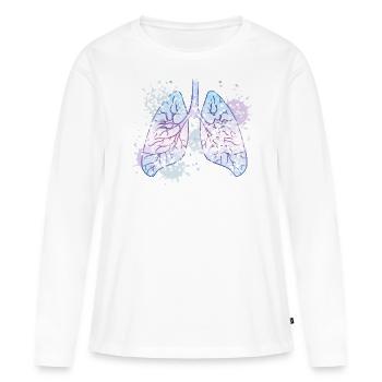 Poumons Bronches - T-shirt manches longues Premium bio Femme - blanc - Devant - Julia (174cm)