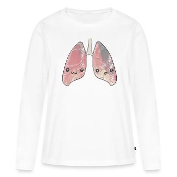 Poumon organe - T-shirt manches longues Premium bio Femme - blanc - Devant - Julia (174cm)
