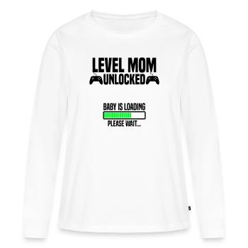 Level Mom unlocked - Frauen Premium Bio Langarmshirt - Weiß - Vorne - Julia (174cm)