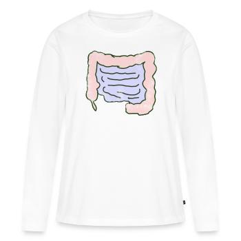 Organe intestinal - T-shirt manches longues Premium bio Femme - blanc - Devant - Julia (174cm)