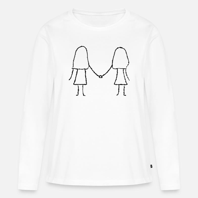 Beste Freunde - Frauen Premium Bio Langarmshirt - Weiß