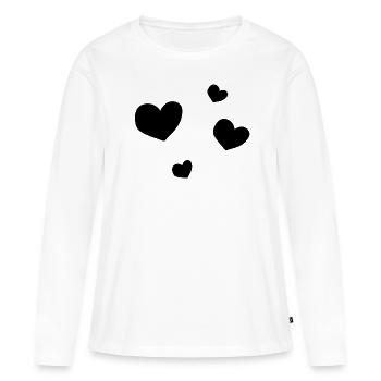 Heart Heart - Women's Premium Organic Long Sleeve Shirt - white - Front - Julia (174cm)