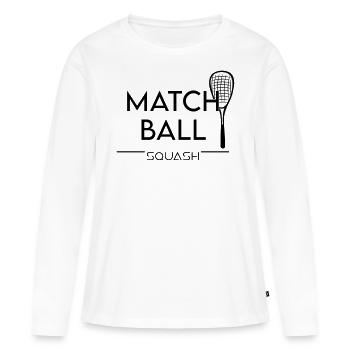 Squash: Match Ball - Women's Premium Organic Long Sleeve Shirt - white - Front - Julia (174cm)