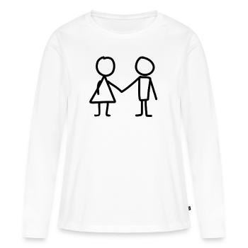 Amour amour amour - T-shirt manches longues Premium bio Femme - blanc - Devant - Julia (174cm)