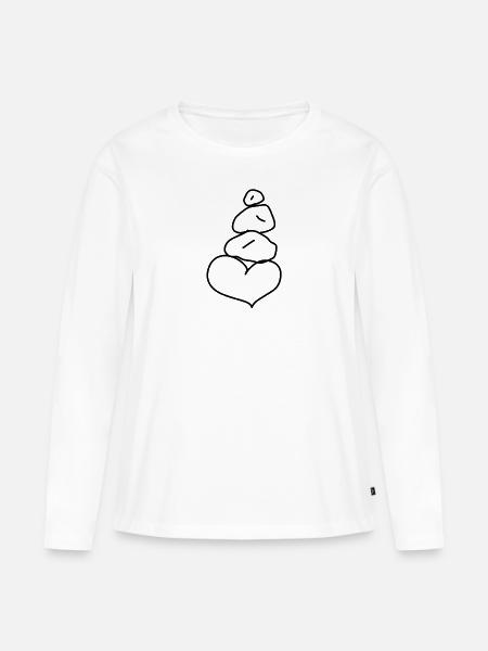 Herz Steine - Frauen Premium Bio Langarmshirt - Weiß