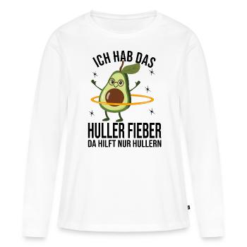 Hulern Avocado hat das Huller Fieber Hulaliebe - Frauen Premium Bio Langarmshirt - Weiß - Vorne - Julia (174cm)