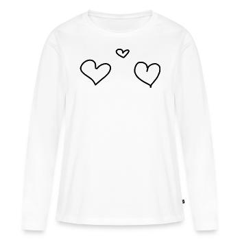 Heart Heart - Women's Premium Organic Long Sleeve Shirt - white - Front - Julia (174cm)