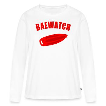 BAEWATCH LIFEGUARD Nageur maître nageur - T-shirt manches longues Premium bio Femme - blanc - Devant - Julia (174cm)