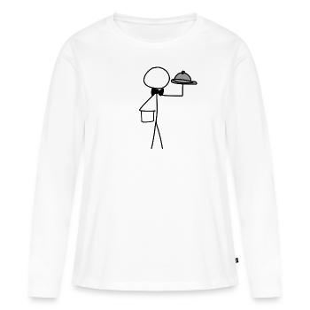 serve waiters - Women's Premium Organic Long Sleeve Shirt - white - Front - Julia (174cm)
