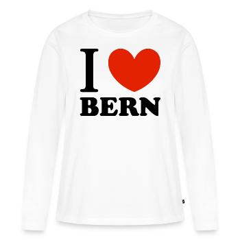 J’aime Berne - T-shirt manches longues Premium bio Femme - blanc - Devant - Julia (174cm)