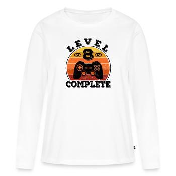 8e anniversaire de mariage 8 ans mariés Mariage de tôle - T-shirt manches longues Premium bio Femme - blanc - Devant - Julia (174cm)