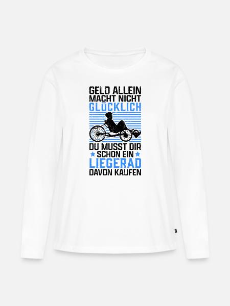 Liegerad macht glücklich Radfahrer Liegefahrrad - Frauen Premium Bio Langarmshirt - Weiß