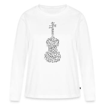 Violin Musical Instrument String Instrument - Women's Premium Organic Long Sleeve Shirt - white - Front - Julia (174cm)