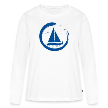 Voile voile bateau Voilier Yacht Yacht - T-shirt manches longues Premium bio Femme - blanc - Devant - Julia (174cm)