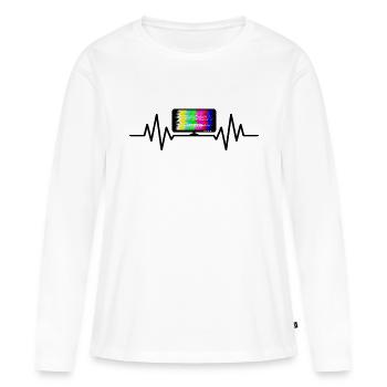 TV streaming cardio-battements tv séries Movie Internet - T-shirt manches longues Premium bio Femme - blanc - Devant - Julia (174cm)