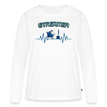TV Streaming Heartbeat Video Movie Internet - Women's Premium Organic Long Sleeve Shirt - white - Front - Julia (174cm)