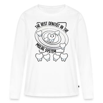 Dentiste - T-shirt manches longues Premium bio Femme - blanc - Devant - Julia (174cm)