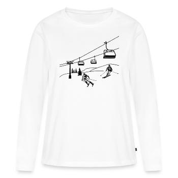 Ski Remontées mécaniques Ski Ski Skis - T-shirt manches longues Premium bio Femme - blanc - Devant - Julia (174cm)