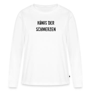 Rehasport - König der Schmerzen - Frauen Premium Bio Langarmshirt - Weiß - Vorne - Julia (174cm)