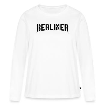 Berlin Berliner - Frauen Premium Bio Langarmshirt - Weiß - Vorne - Julia (174cm)