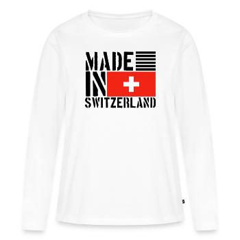 Suisse Swiss Funny Saying - T-shirt manches longues Premium bio Femme - blanc - Devant - Julia (174cm)