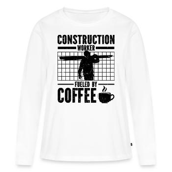 Ouvrier du bâtiment - T-shirt manches longues Premium bio Femme - blanc - Devant - Julia (174cm)
