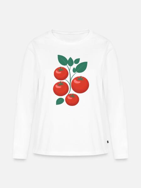 Tomaten - Frauen Premium Bio Langarmshirt - Weiß