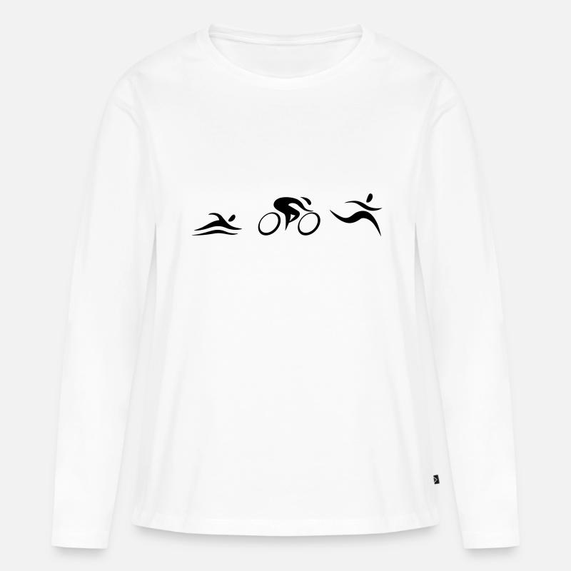 Triathlon - Frauen Premium Bio Langarmshirt - Weiß