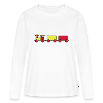 Enfant train jouet - T-shirt manches longues Premium bio Femme - blanc - Devant - Julia (174cm)