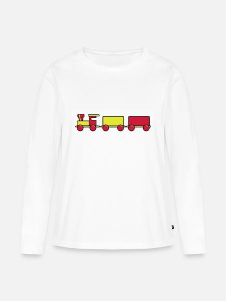 Spielzeug Zug Kind - Frauen Premium Bio Langarmshirt - Weiß