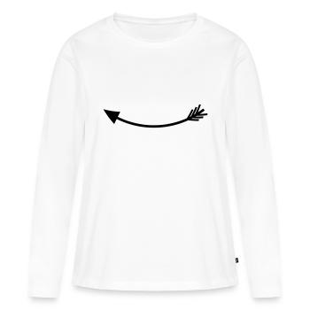 Left arrow - Women's Premium Organic Long Sleeve Shirt - white - Front - Julia (174cm)