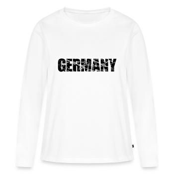 déchirures texte gratter 3 couleurs Allemagne nati - T-shirt manches longues Premium bio Femme - blanc - Devant - Julia (174cm)