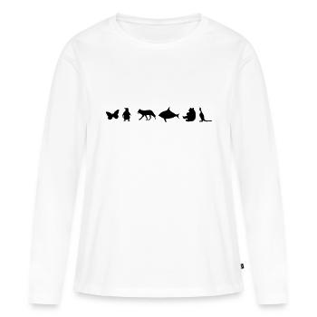 Animaux - T-shirt manches longues Premium bio Femme - blanc - Devant - Julia (174cm)