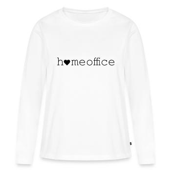Homeoffice - Frauen Premium Bio Langarmshirt - Weiß - Vorne - Julia (174cm)