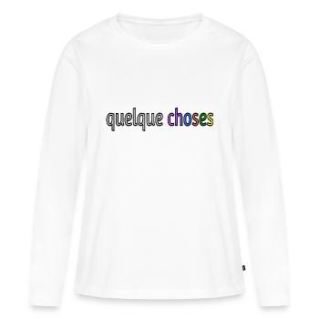 Quelques choses - T-shirt manches longues Premium bio Femme - blanc - Devant - Julia (174cm)