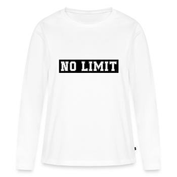 Pas de limite - T-shirt manches longues Premium bio Femme - blanc - Devant - Julia (174cm)