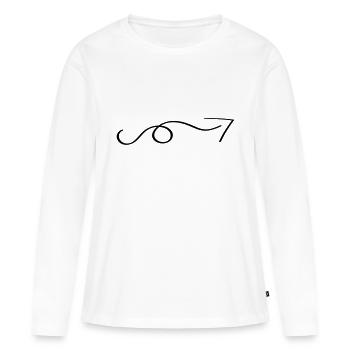 flèche - T-shirt manches longues Premium bio Femme - blanc - Devant - Julia (174cm)