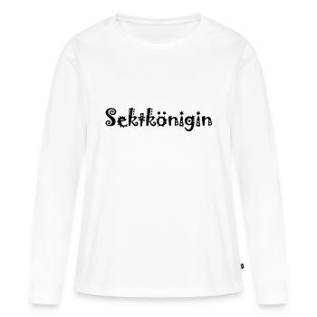 sektkönigin - Frauen Premium Bio Langarmshirt - Weiß - Vorne - Julia (174cm)