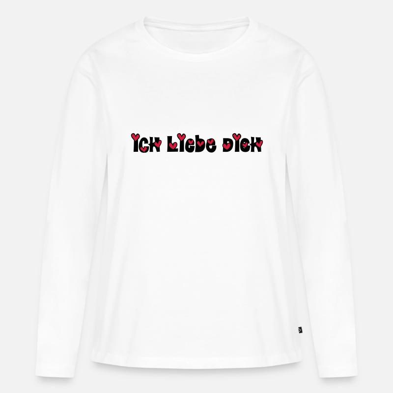 ich liebe dich - Frauen Premium Bio Langarmshirt - Weiß