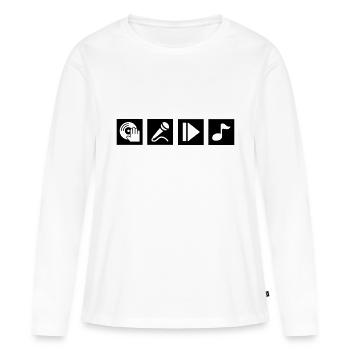 DJ, Singen, Play, Musik - Frauen Premium Bio Langarmshirt - Weiß - Vorne - Julia (174cm)