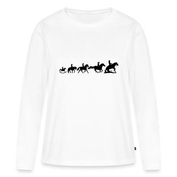 Western Riding Evolution - Ladies - Frauen Premium Bio Langarmshirt - Weiß - Vorne - Julia (174cm)