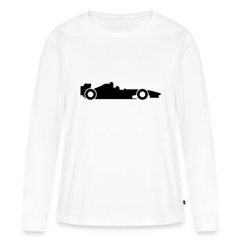 Formule 1 - T-shirt manches longues Premium bio Femme - blanc - Devant - Julia (174cm)