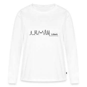 Luebeck skyline - Frauen Premium Bio Langarmshirt - Weiß - Vorne - Julia (174cm)