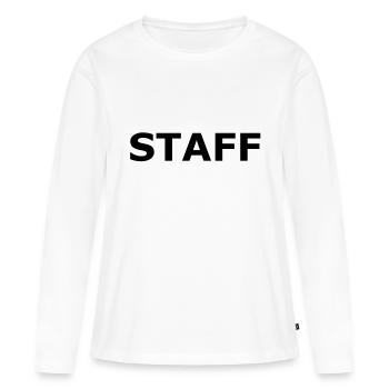 Staff - T-shirt manches longues Premium bio Femme - blanc - Devant - Julia (174cm)