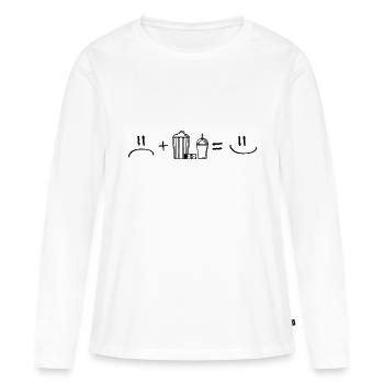 Malheur plus le cinéma est heureux - Cinéma, film, film - T-shirt manches longues Premium bio Femme - blanc - Devant - Julia (174cm)